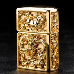 Zippo Bọc Phù Điêu Long Mã Mạ Vàng ZN382