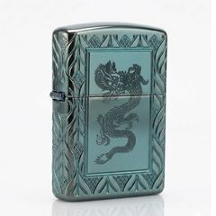 Zippo Armor Xanh Ngọc Bích Luxury Rồng Elegant Dragon Design Z336