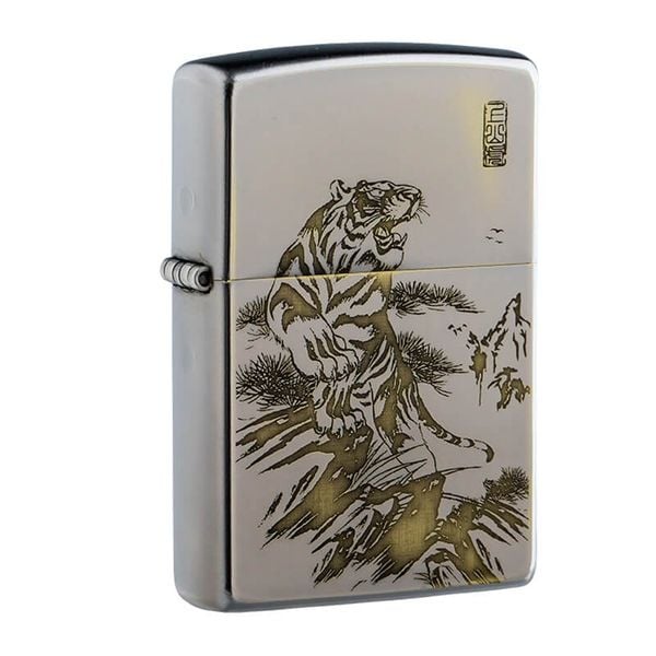 Zippo Khắc CNC Hình Hổ Núi ZK123