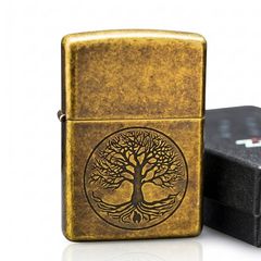 Zippo Đồng Bụi Khắc Cây Cuộc Đời Tree Of Life Z315