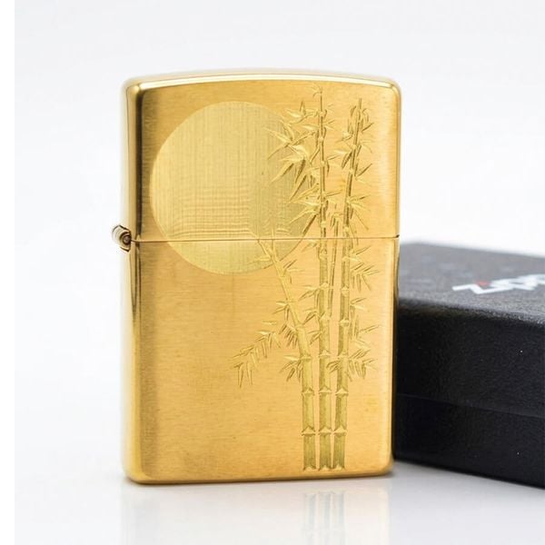 Zippo Mỹ Chính Hãng Khắc CNC Chủ Đề Trúc Dưới Trăng ZK97