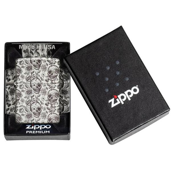 Zippo chính hãng Dạ Quang Chủ Đề Đầu Lâu Skeleton Design Z385