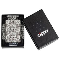 Zippo chính hãng Dạ Quang Chủ Đề Đầu Lâu Skeleton Design Z385