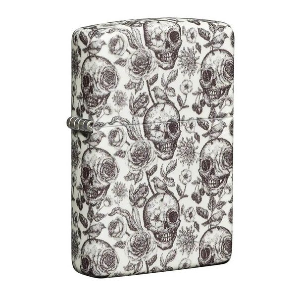 Zippo chính hãng Dạ Quang Chủ Đề Đầu Lâu Skeleton Design Z385
