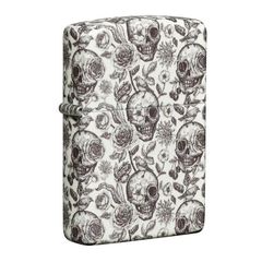 Zippo chính hãng Dạ Quang Chủ Đề Đầu Lâu Skeleton Design Z385