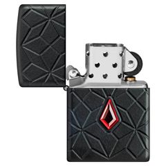 Zippo Armor Luxury Red Crystal Khắc Deep Carve Đính Đá Crystal Đỏ Z120