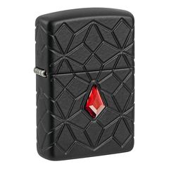 Zippo Armor Luxury Red Crystal Khắc Deep Carve Đính Đá Crystal Đỏ Z120
