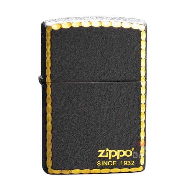 Zippo Đen Nhám Viền Gõ Búa ZK135