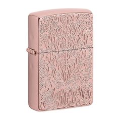 Zippo Armor Vàng Hồng Hoa Văn Carved Design Z161