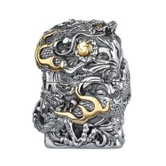 Zippo Ốp Rồng Cuộn Giữ Châu ZD58