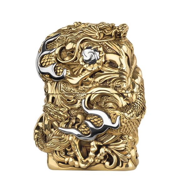 Zippo Ốp Rồng Cuộn Giữ Châu ZD58