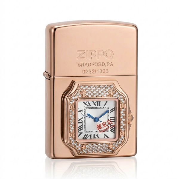 Zippo xuất Nhật gắn mặt đồng hồ cao cấp ZN295