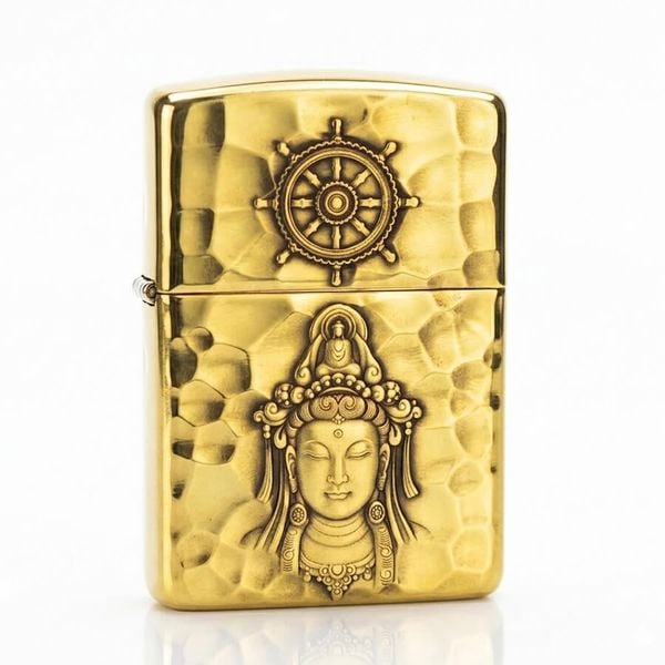 Set Zippo Armor Phật và Chén Hoa Sen ZN201