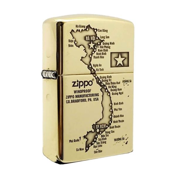Set Zippo Khắc CNC Chủ Đề Bản Đồ Việt Nam ZK164