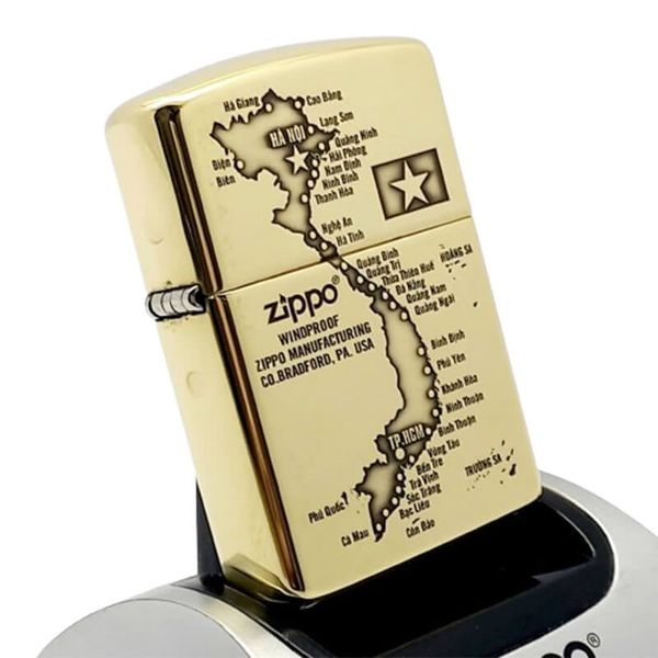 Set Zippo Khắc CNC Chủ Đề Bản Đồ Việt Nam ZK164