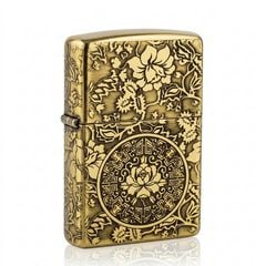 Zippo Vàng Khắc Nổi Hoa Mẫu Đơn ZK60
