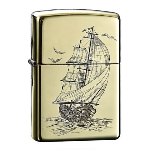 Zippo đồng khắc hình thuyền ZK160