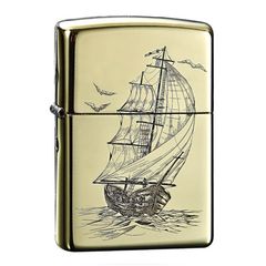 Zippo đồng khắc hình thuyền ZK160