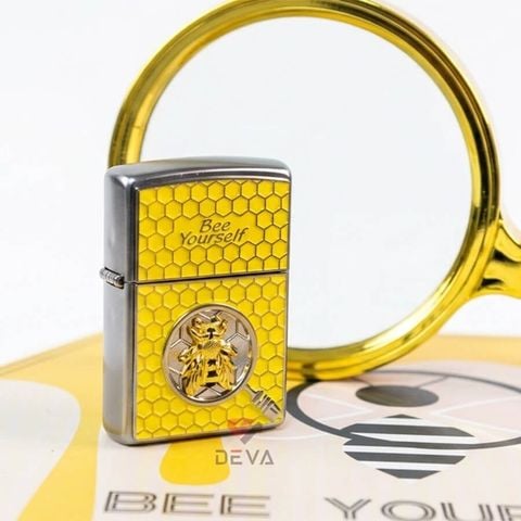 Set Zippo Ốp Emblem Ong Mật Chủ Đề Bee Yourself  ZN383