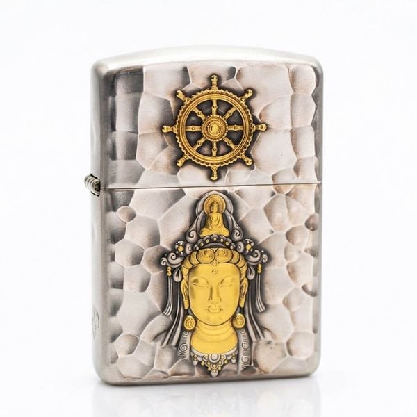 Set Zippo Armor Phật và Chén Hoa Sen ZN201