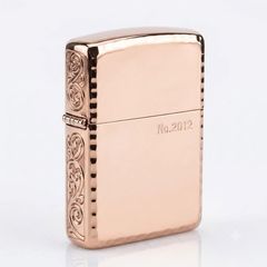 Zippo Armor vàng hồng hoa văn cạnh ZN93