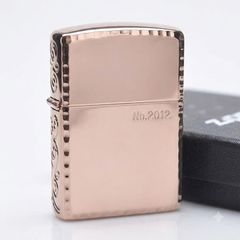 Zippo Armor vàng hồng hoa văn cạnh ZN93