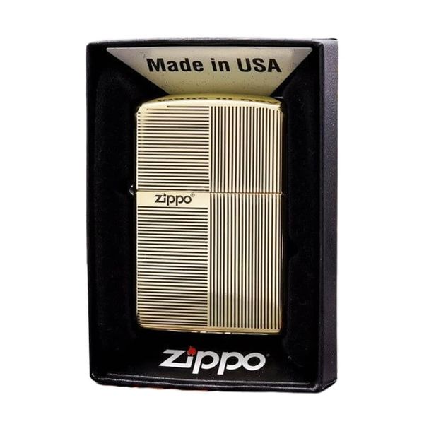 Zippo Khắc Các Đường Kẻ Sọc Ngang Dọc ZN393