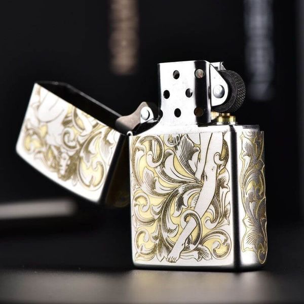 Zippo Khắc CNC Hình Cô Gái Khỏa Thân ZK127