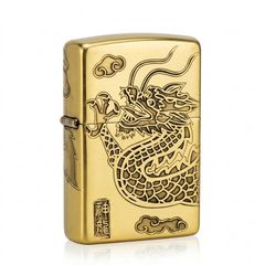 Zippo Khắc Sâu Rồng Vàng Bay Lượn ZN321