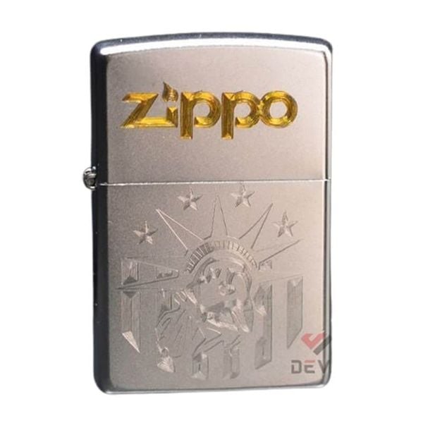 Zippo Satin Khắc CNC Chủ Đề Tượng Nữ Thần Tự Do ZK62