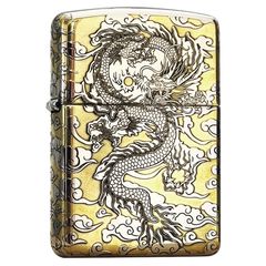 Zippo Armor Khắc CNC Rồng Mây 2 Mặt ZK145