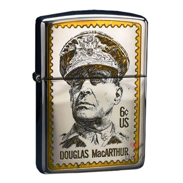 Zippo Armor Khắc Con Tem In Tướng Mỹ Douglas MacArthur ZN164