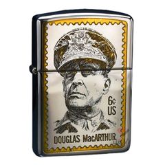 Zippo Armor Khắc Con Tem In Tướng Mỹ Douglas MacArthur ZN164