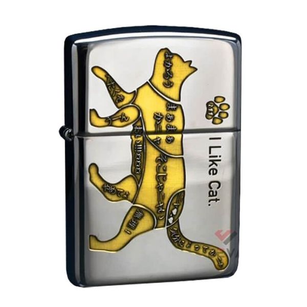 Zippo Armor Khắc Chủ Đề Các Dấu Hiệu Của Loài Mèo I Like Cat ZN233