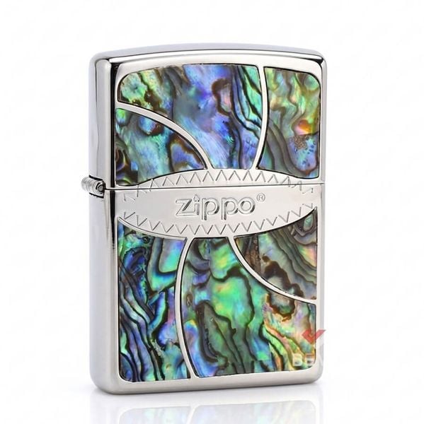 Zippo Vòng Xoáy Khảm Trai ZN381