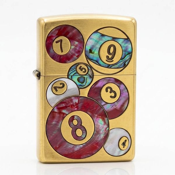 Zippo Khảm Trai Chủ Đề Bi-a Pool 9 Ball ZN202