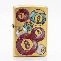 Zippo Khảm Trai Chủ Đề Bi-a Pool 9 Ball ZN202