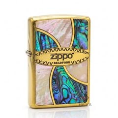 Zippo Vòng Xoáy Khảm Trai ZN381