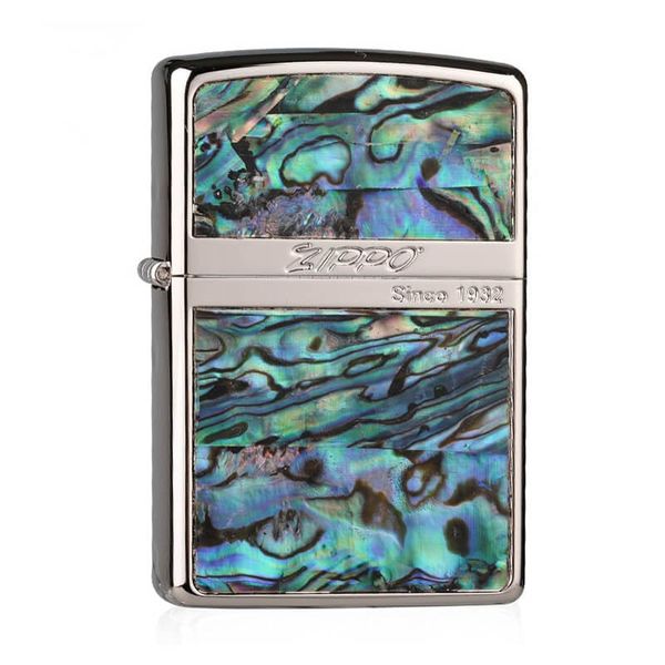 Zippo Viền Bạc Hoa Văn Khảm Trai ZN195