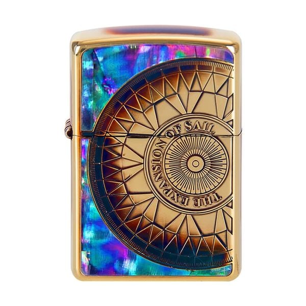 Zippo Bản Giới Hạn Khảm Trai Mặt La Bàn The Expansion Of Sail ZN01
