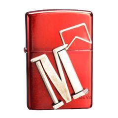 Zippo Sơn Đỏ Ốp Nổi Thương Hiệu Marlboro ZN361
