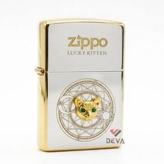 Zippo Ốp Tượng Chú Mèo May Mắn Lucky Kitten ZN23