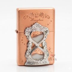 Set Zippo Vintage Đồng Đỏ Chủ Đề Đồng Hồ Cát Thời Gian ZN121