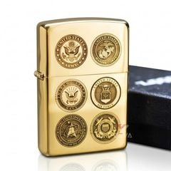 Zippo Khắc CNC Logo Các Binh Chủng Quân Đội Hoa Kỳ ZK166