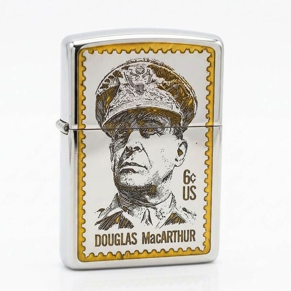 Zippo Armor Khắc Con Tem In Tướng Mỹ Douglas MacArthur ZN164