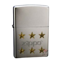 Zippo Mạ Satin Khắc Logo Hãng Kèm Ngôi Sao Mạ Vàng ZK20