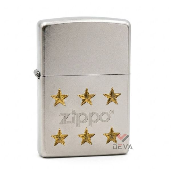Zippo Mạ Satin Khắc Logo Hãng Kèm Ngôi Sao Mạ Vàng ZK20