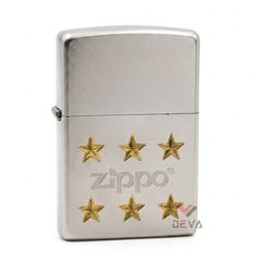 Zippo Mạ Satin Khắc Logo Hãng Kèm Ngôi Sao Mạ Vàng ZK20
