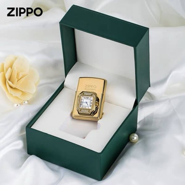 Zippo xuất Nhật gắn mặt đồng hồ cao cấp ZN295