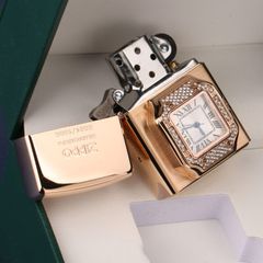Zippo xuất Nhật gắn mặt đồng hồ cao cấp ZN295